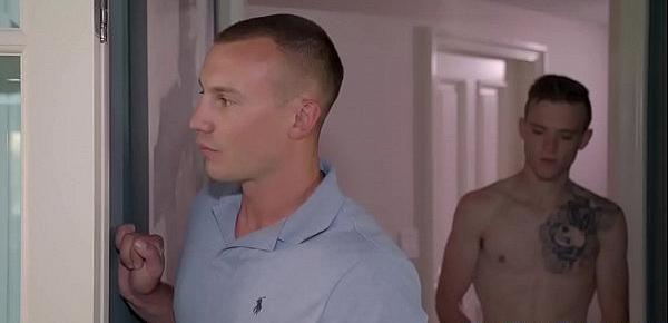  Curious straight guy joins his brother for gay group sex